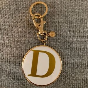 New Gold & White Keychain *Letter D*